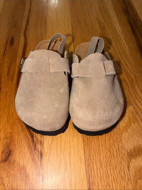 Zara Kids Tan Suede Moccasin-Style Slip-Ons
